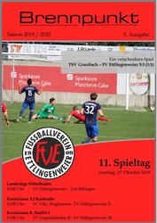 Titelseite des Magazins „Brennpunkt“ mit dem Fußballspiel zwischen dem TSV Gossach und dem FV Ettlingenweier, vom 6. Oktober 2019.
