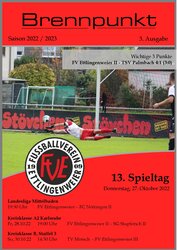 Titelseite des Magazins „Brennpunkt“ mit den Highlights und Details zum Spiel FV Eittinghausen gegen TSV Talbach am 27. Oktober 2022.